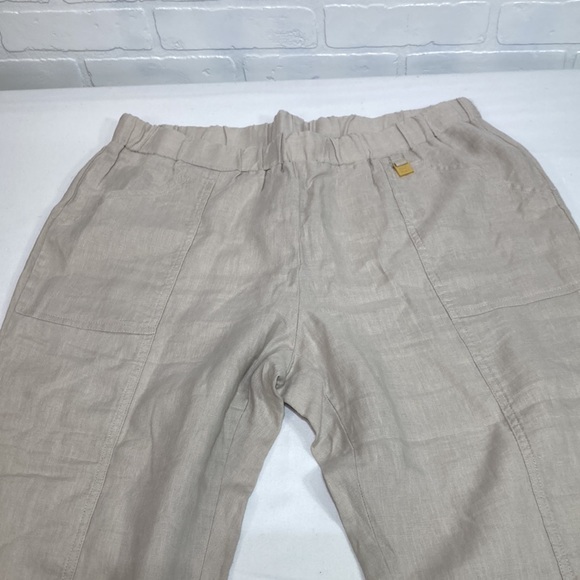Ellen Tracy Linen Capris beige size Large - Picture 6 of 11